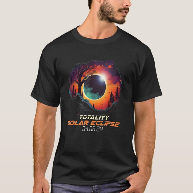 Countryside Total Solar Eclipse 2024 Totality T Shirt (Framsida)