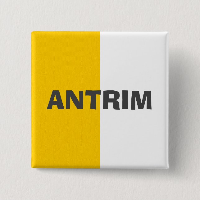 County Antrim Flagga Badge Knapp (Framsida)