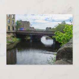 County Bridge och floden Calder, Sowerby Bridge Vykort
