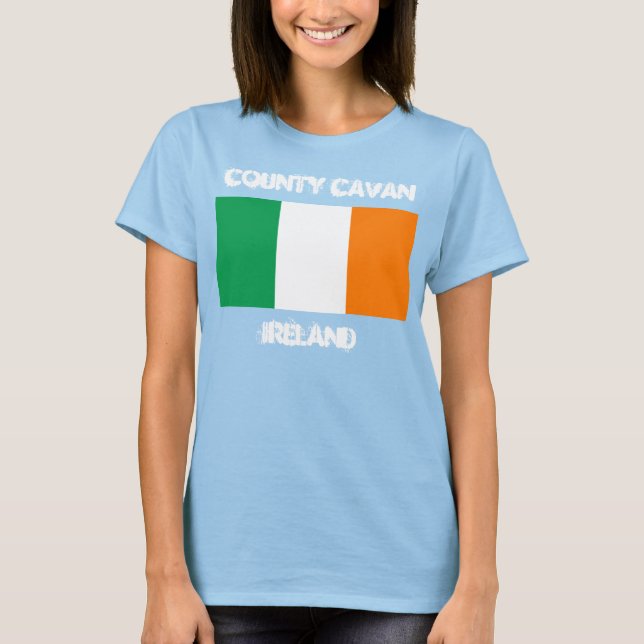 County Cavan, Irland med Irish flagga Tee Shirt (Framsida)