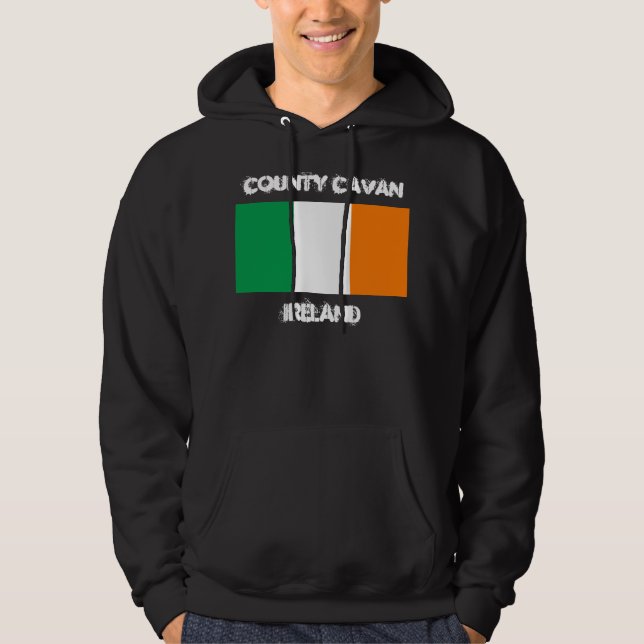 County Cavan, Irland med Irish flagga Tröja Med Luva (Framsida)