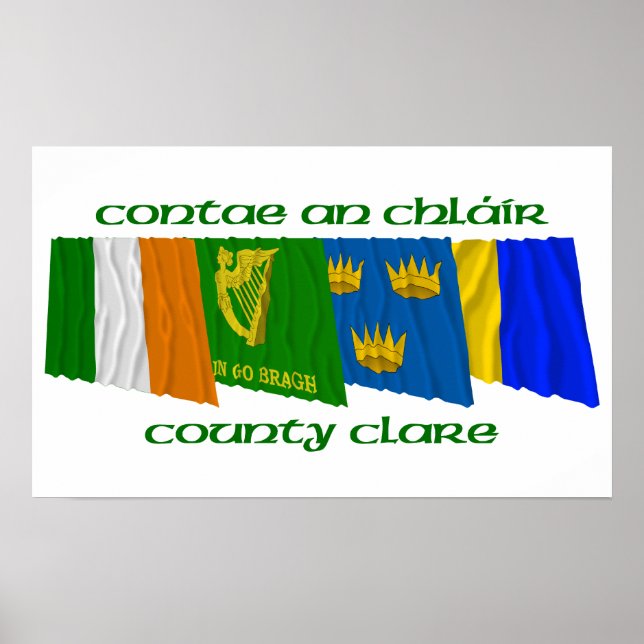 County Clare Flaggor Poster (Framsidan)