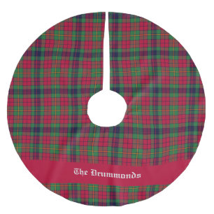 County Clare Tartan Anpassade Julgransmatta Borstad Polyester