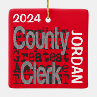 County Clerk Extraordinaire ANPASSNINGSBAR Julgransprydnad Keramik