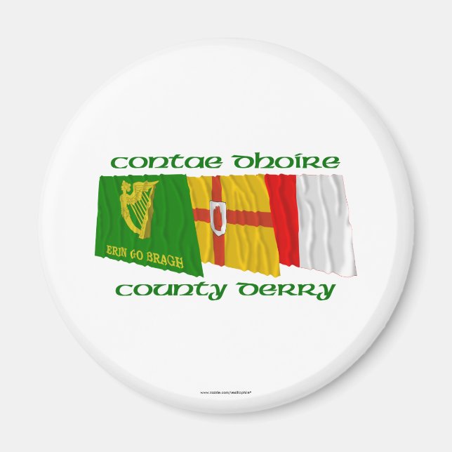 County Derry Flaggor Magnet (Framsidan)