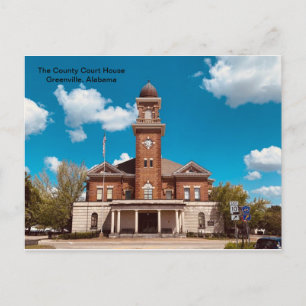County Domstol, Greenville, Alabama Vykort