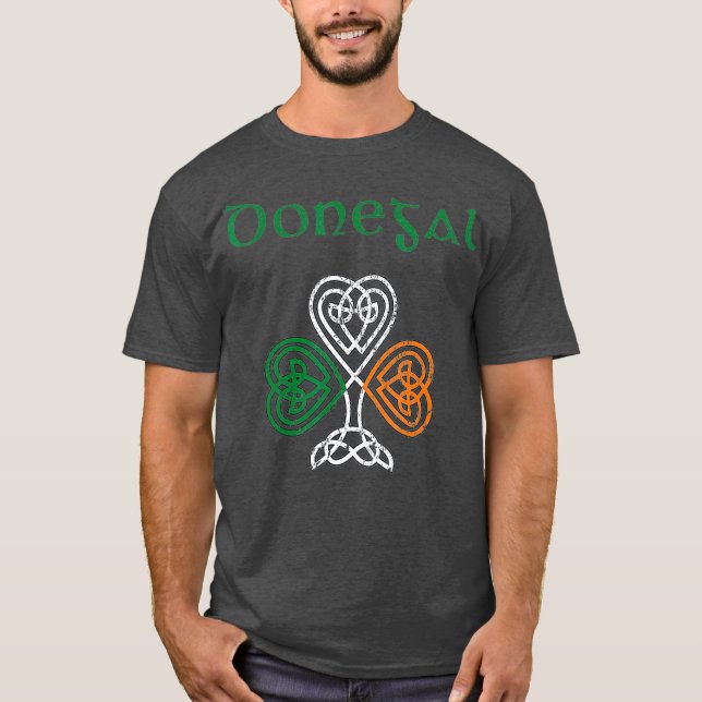 County Donegal Shamrock Ireland Flagga craic och T Shirt (Framsida)