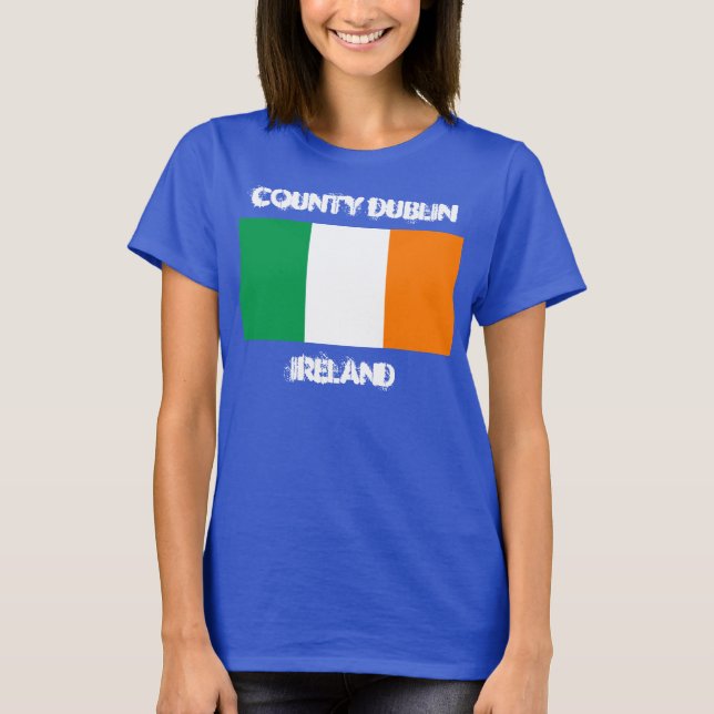 County Dublin, Irland med Irish flagga T Shirt (Framsida)