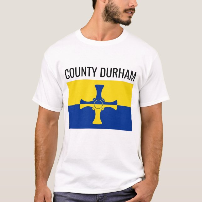 County Durham // English County Flagga T Shirt (Framsida)