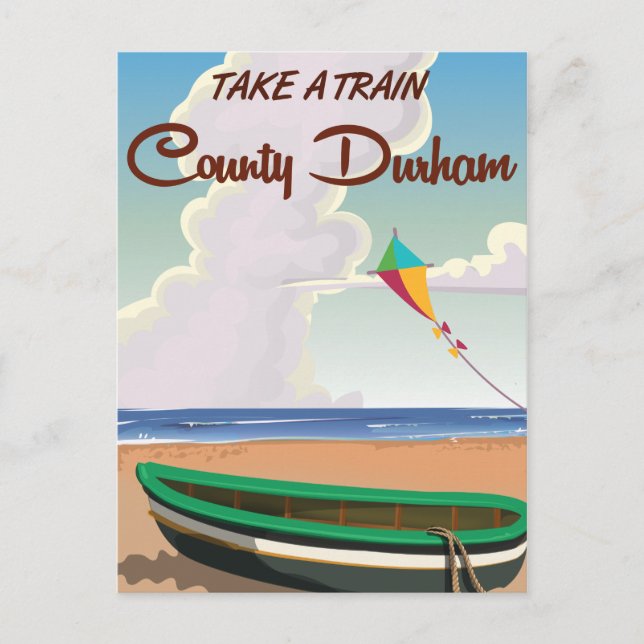 County Durham tågresoraffisch Vykort (Framsida)