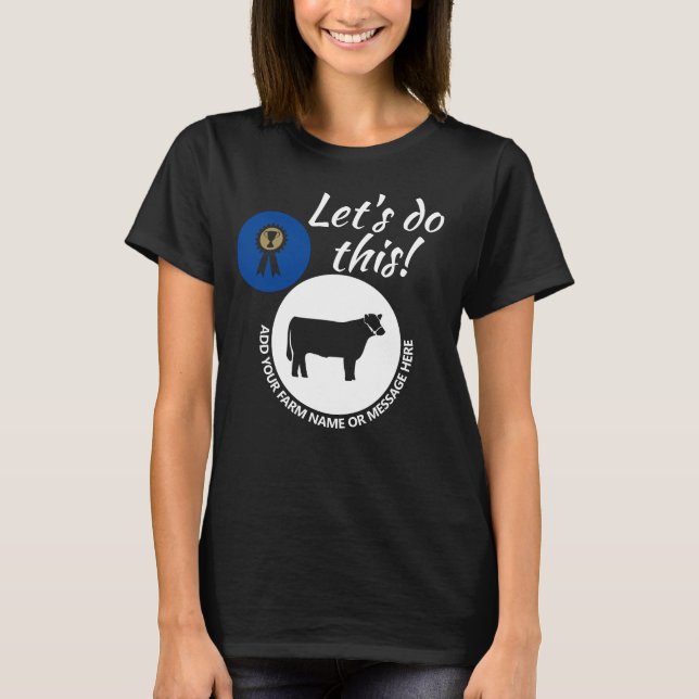 County Fair Livestock Market Steer Mörk T Shirt (Framsida)