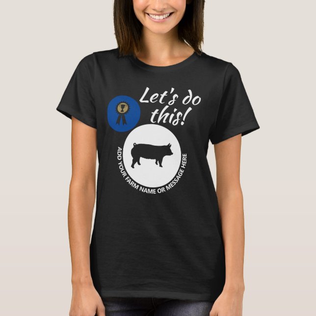 County Fair Livestock Market Swine Mörk T Shirt (Framsida)