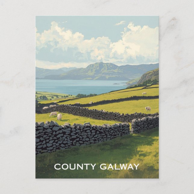 County Galway Ireland Vykort (Framsida)