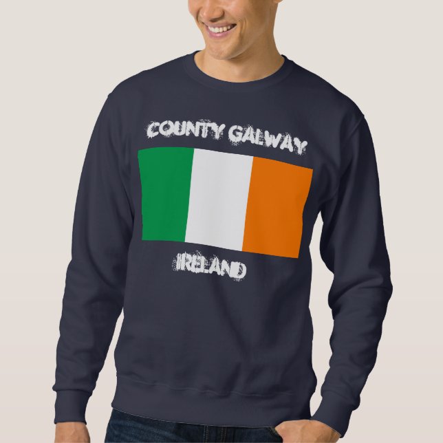 County Galway, Irland med Irish flagga Sweatshirt (Framsida)