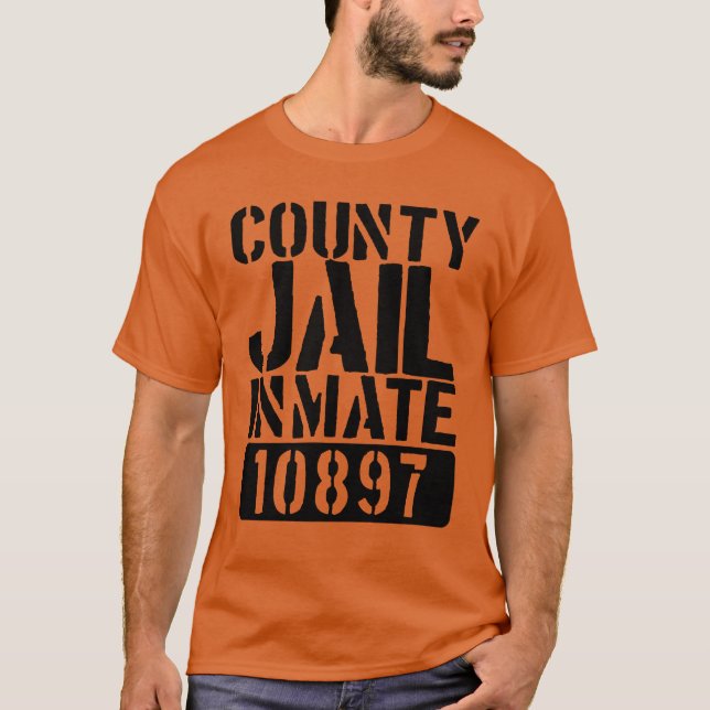 County Jail Inmate Funny Jail Halloween Costume T Shirt (Framsida)