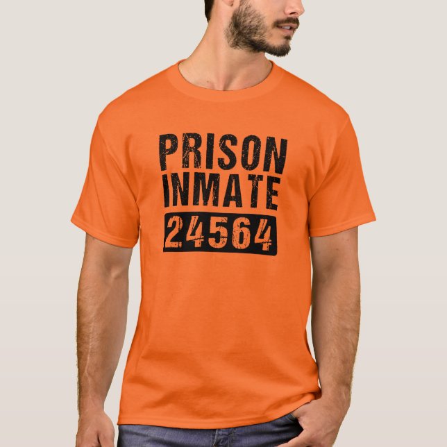 County Jail Inmate Prisoner Halloween Costume T-Sh T Shirt (Framsida)