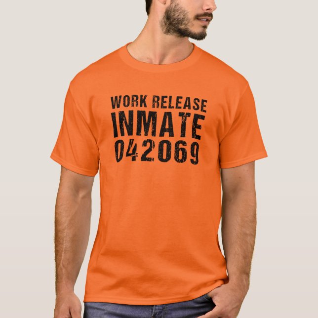 County Jail Inmate Prisoner Halloween Costume T-Sh T Shirt (Framsida)