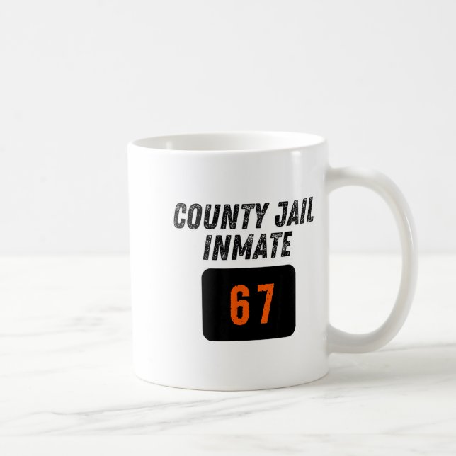 County Jail Prison Inmate 67 Halloween Funny Mens  Kaffemugg (Höger)