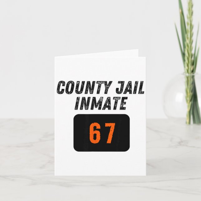 County Jail Prison Inmate 67 Halloween Funny Mens  Kort (Framsida)