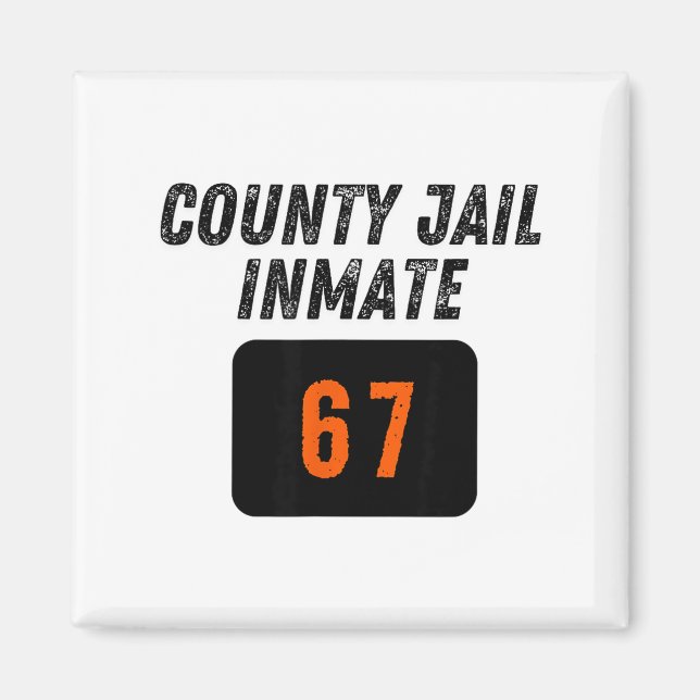 County Jail Prison Inmate 67 Halloween Funny Mens  Magnet (Framsidan)