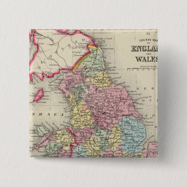 County Karta of England, and Wales Knapp (Framsida)