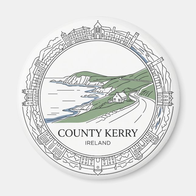 County Kerry Dingle Irland Magnet (Framsidan)