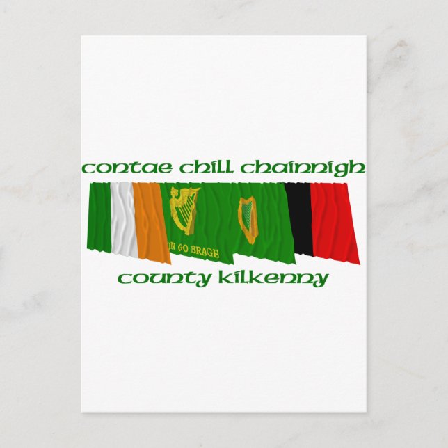 County Kilkenny Flaggor Vykort (Framsida)