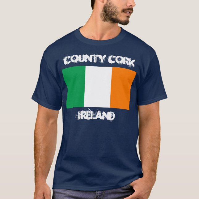 County Kork, Irland med Irish flagga T-shirt (Framsida)