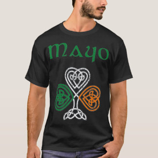 County Mayo Shamrock Ireland Flagga craic and ceol T Shirt