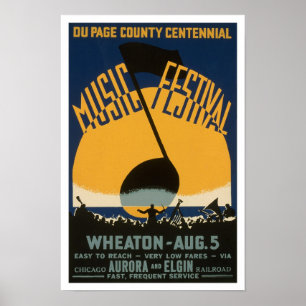 County Music Festival, 1939. Vintage reklam Poster