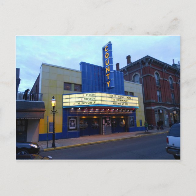 County Theater Doylestown Pennsylvania Vykort (Framsida)