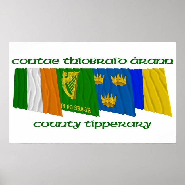 County Tipperary Flaggor Poster (Framsidan)