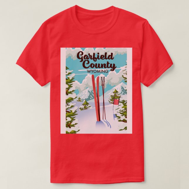 County Wyoming Ski poster T Shirt (Design framsida)