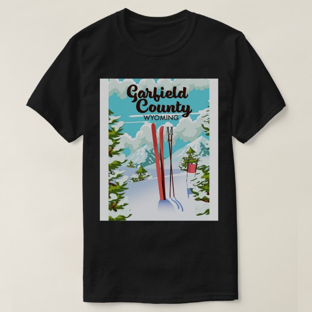 County Wyoming Ski poster T Shirt (Design framsida)