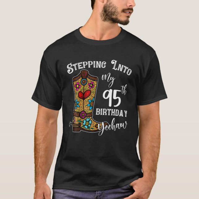 County Yehaw Stepping in to My 50th Birthday Cowgi T Shirt (Framsida)