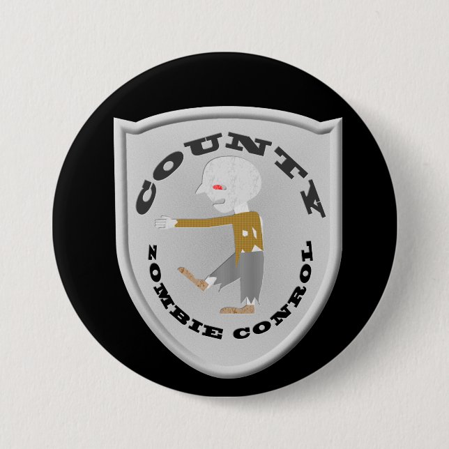 County Zombie Control Badge Knapp (Framsida)