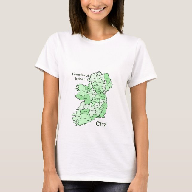 Countyn Ireland Karta T-Shirts (Framsida)
