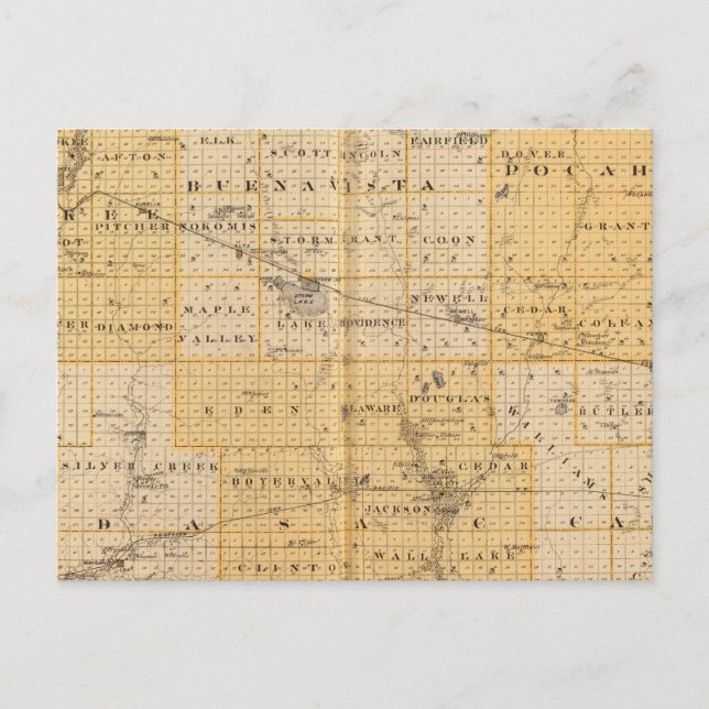 Countyn Pocahontas, Cherokee Vykort (Framsida)