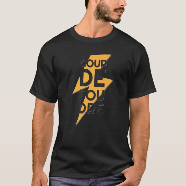 Coup De Foudre Retro Lightning Bolt T Shirt (Framsida)