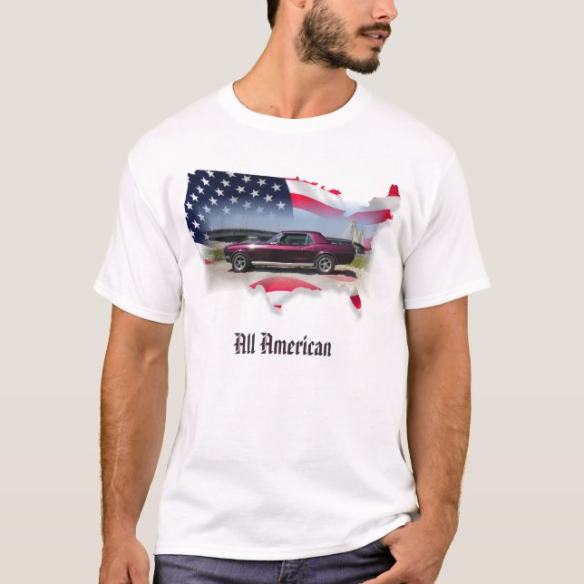 Coupe för 68 Mustang all amerikan Tee (Framsida)
