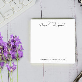 Couple 2 Names Script Address Formal Elegant Post-it Block