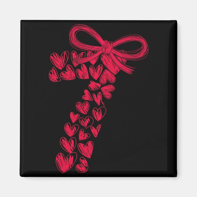 Couple 7 67 - Cute Six Seven Hearts Matching 67 Va Magnet (Framsidan)