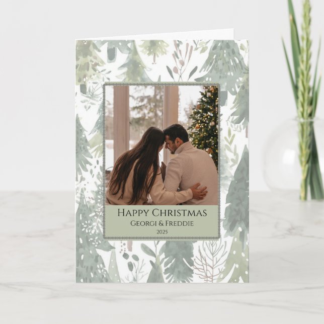 Couple Christmas Card -Woodland Festive Kort (Framsida)