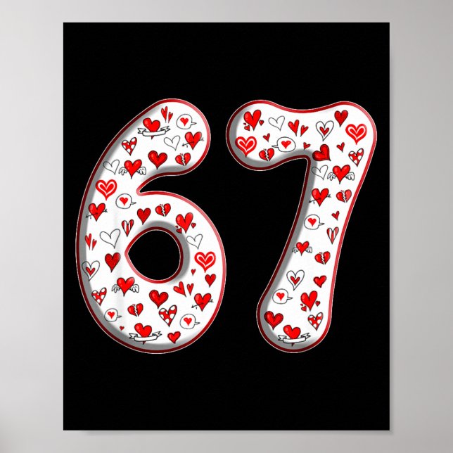 Couple Costume Duo 67 Meme Six Seven Valentines Da Poster (Framsidan)