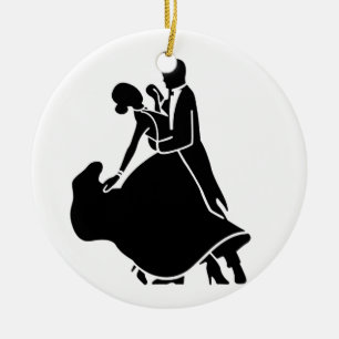 COUPLE DANCING ON *1:a CHRISTMAS TILLSAMMANS MED O Julgransprydnad Keramik