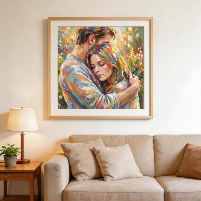 Couple Embrace Impressionist Style Poster (Skapare uppladdad)
