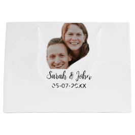 Couple face photo add name date simple wedding