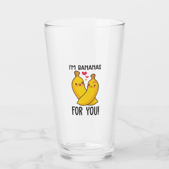 Couple Gift I Am Bananas For You Glaskopp (Framsida)