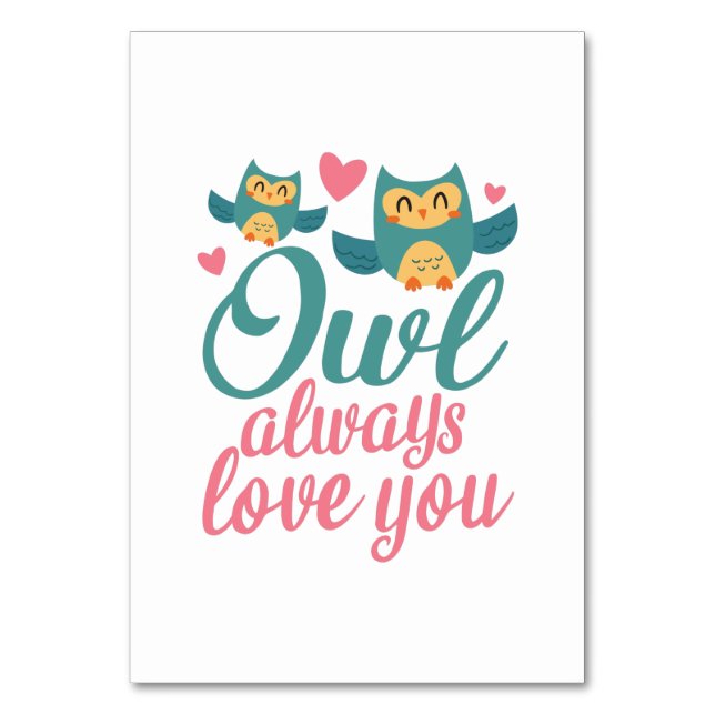 Couple Gift Owl Always Love You Bordsnummer (Framsidan)