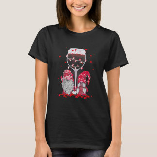 Couple Gnome Valentine Day Wine Lovers T Shirt